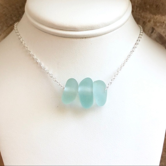 Hand Crafted Jewelry - Sea Glass Beach Multi-Shade Beach Boho Necklace